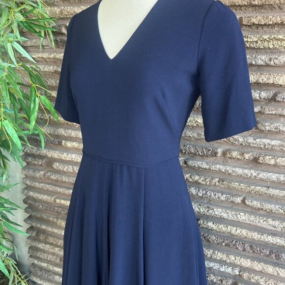 Gal Meets Glam Kate Navy Blue Fit and Flare Corporate Retro A Line Dress Size 2 - Picture 4 of 10